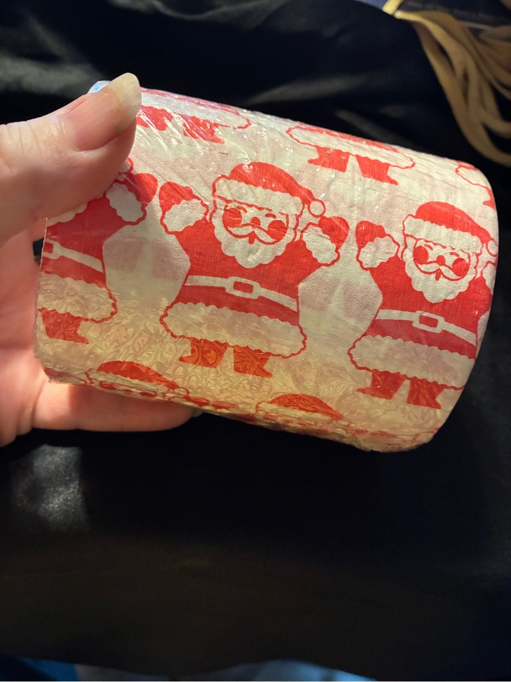 Festive Santa Print Holiday Toilet Paper - Red